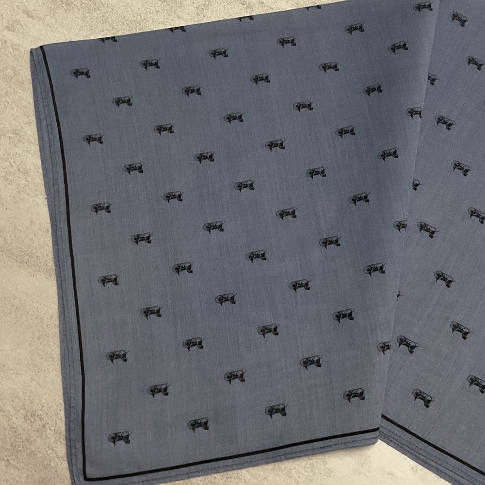 Celine Blue and Black Patterned Pocket Square - Picture 3 of 5